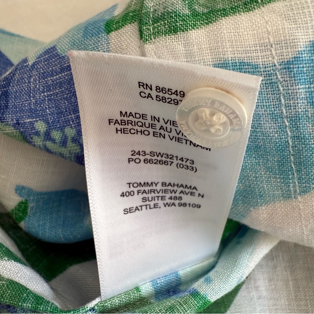 Tommy Bahama Seaside Brights Short Sleeve Linen Shirt - Picture 7 of 13